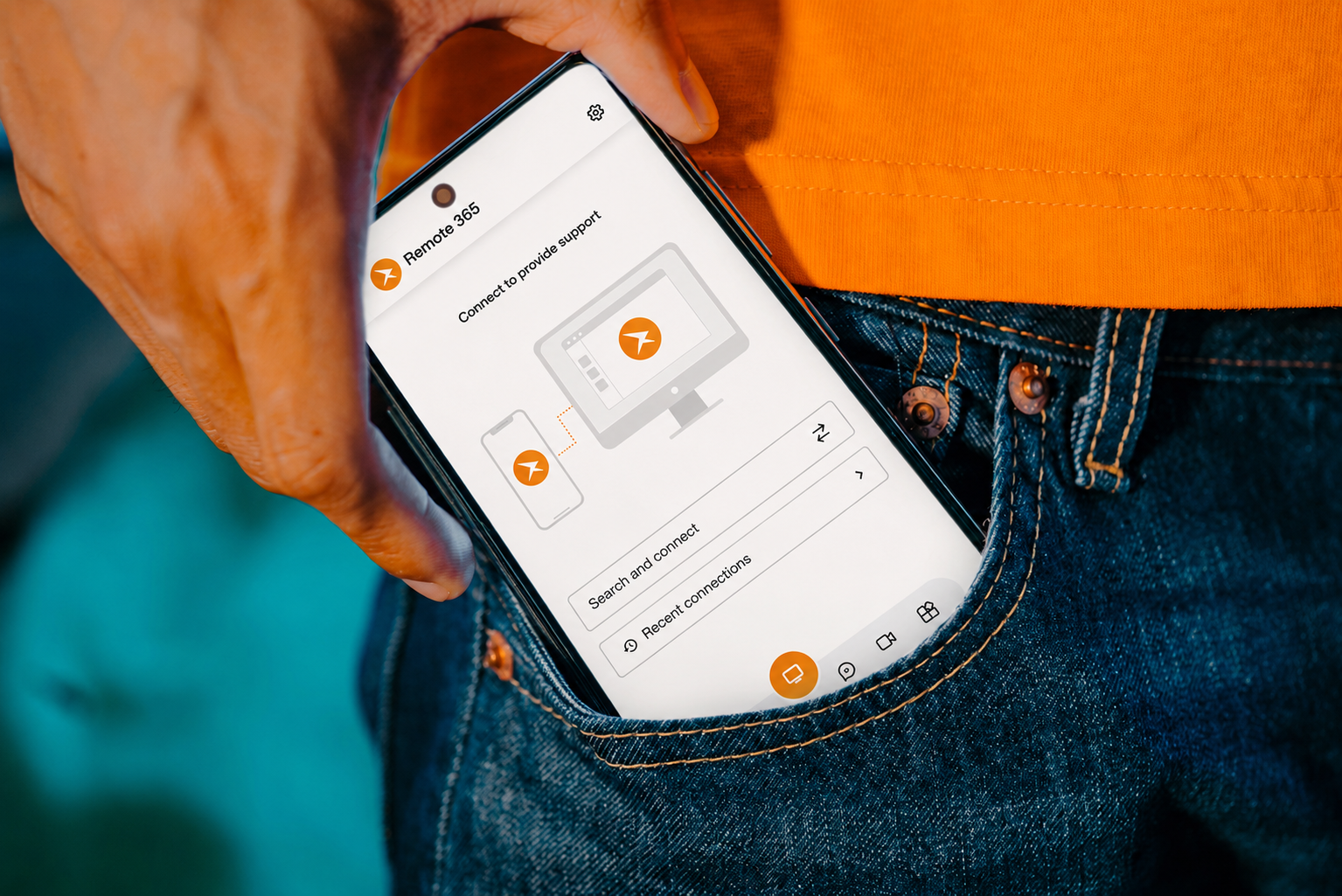 Remote365 running on a phone